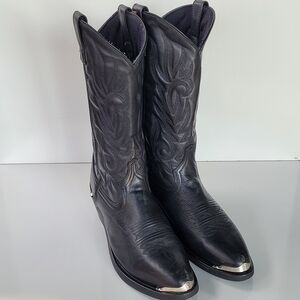 Laredo McComb Men's 10 D Cowboy Boots Black Leather Western Round Toe Casual